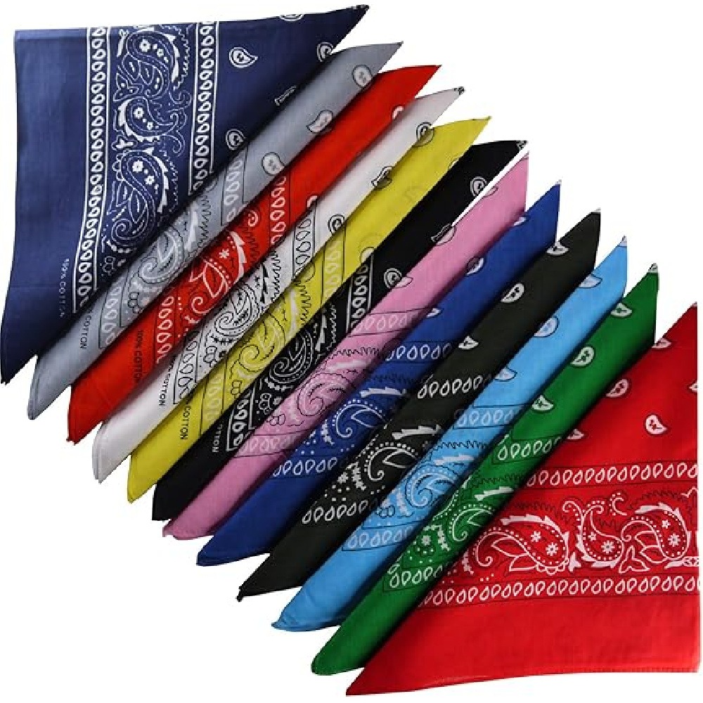 Men'S Fashion Head Scarf - 3개입 페이즐리 반다나, 폴리에스터 클래식 카우보이