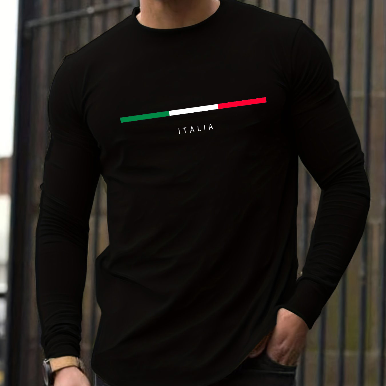 Men'S Fashion Undershirt - 100% 순면 남성용 긴팔 라운드넥 루즈핏