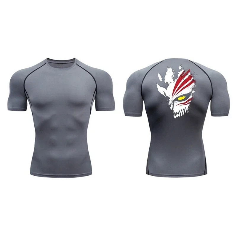 Compression Shirt Workout - 남성용 속건성 반팔 스포티 베이스레이어 캐주얼