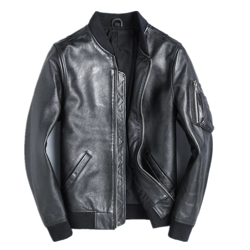 Men'S Fashion Light Jacket - YR 클래식 Ma-1 공군 가죽 재킷,