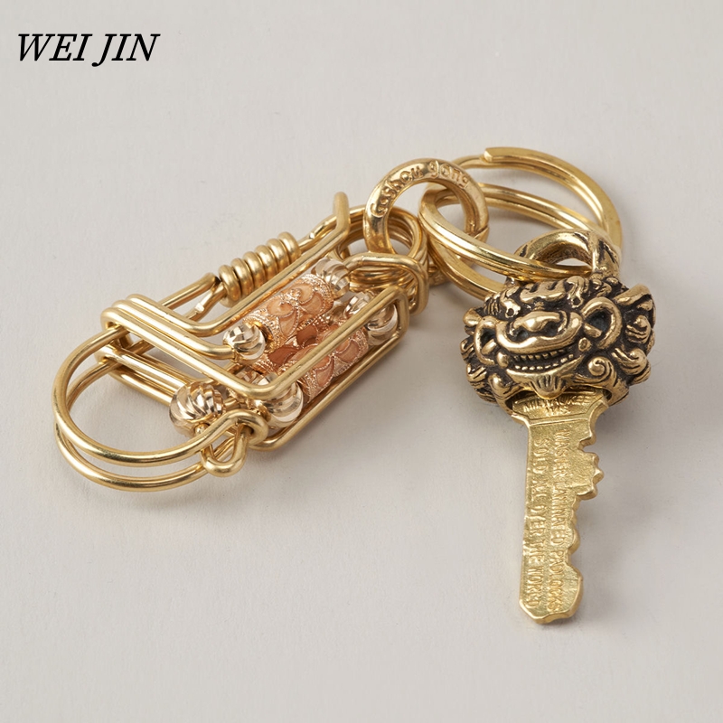 Yellow Men'S Fashion - 수제 황동 키 체인, 3 와이어