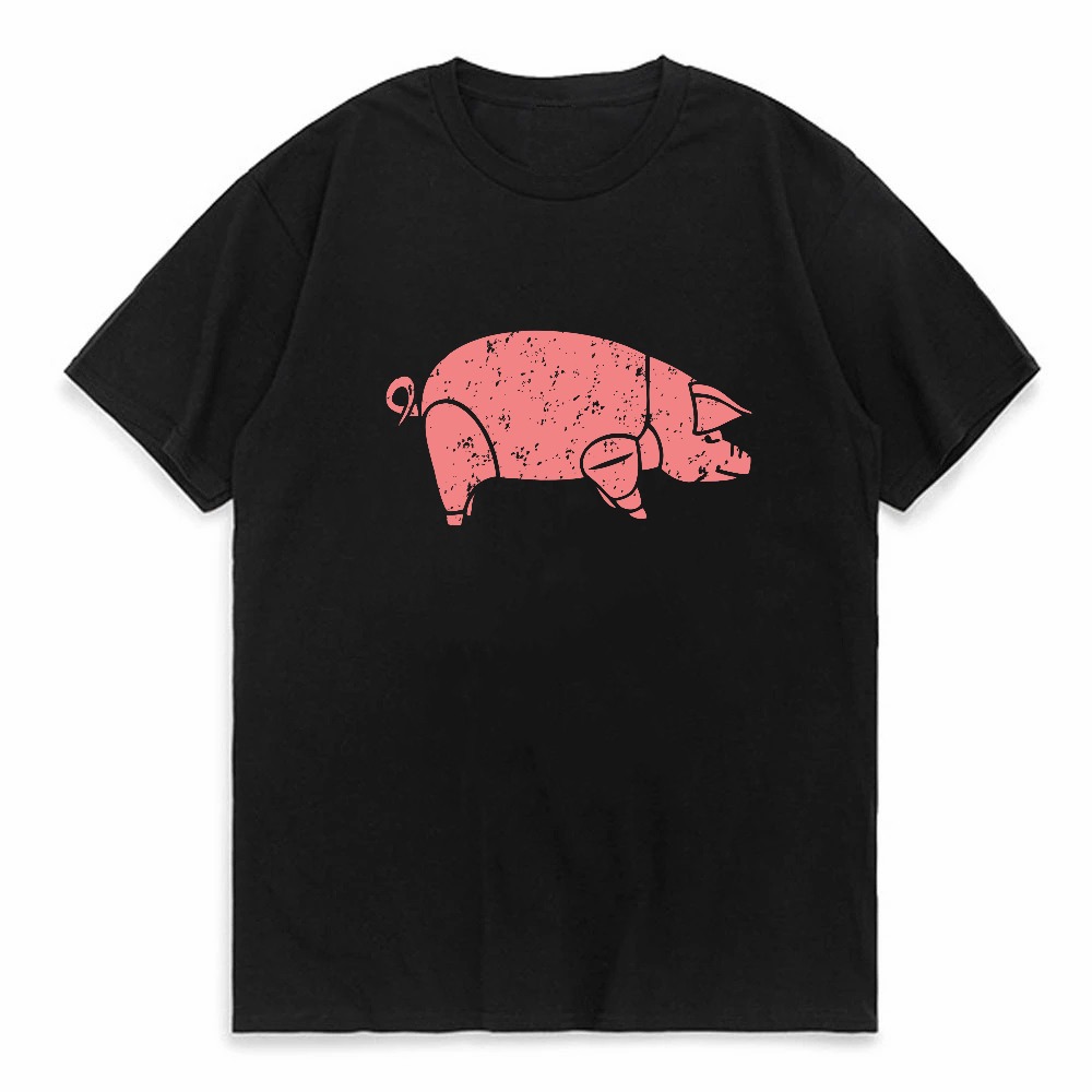 Men'S Fashion Pink Shirt - 피그 핑크 플로이드 동물 프린트 그래픽