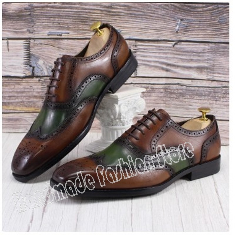 Oxford Shoes Brogue - 패션 소가죽 남성 옥스포드화 플러스 사이즈