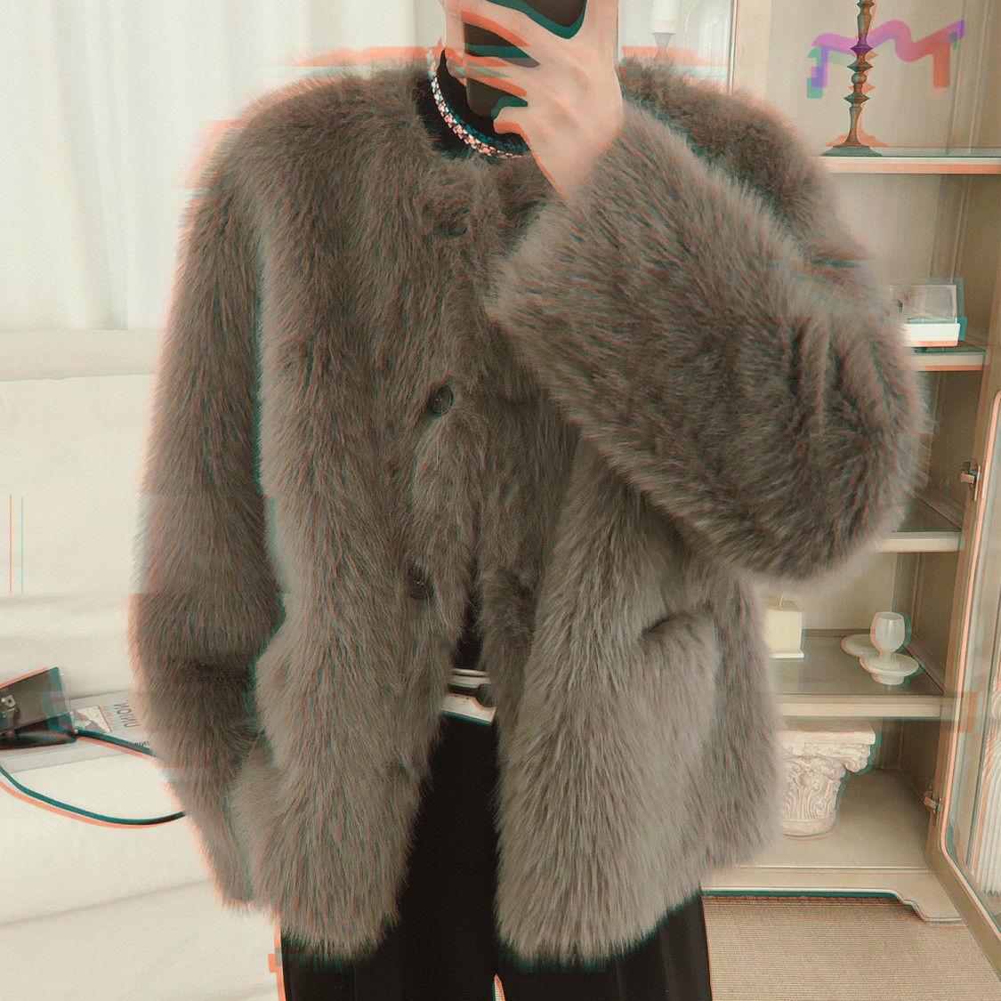 Men'S Fashion Light Jacket - 한국 남성 모조 모피 코트 고급
