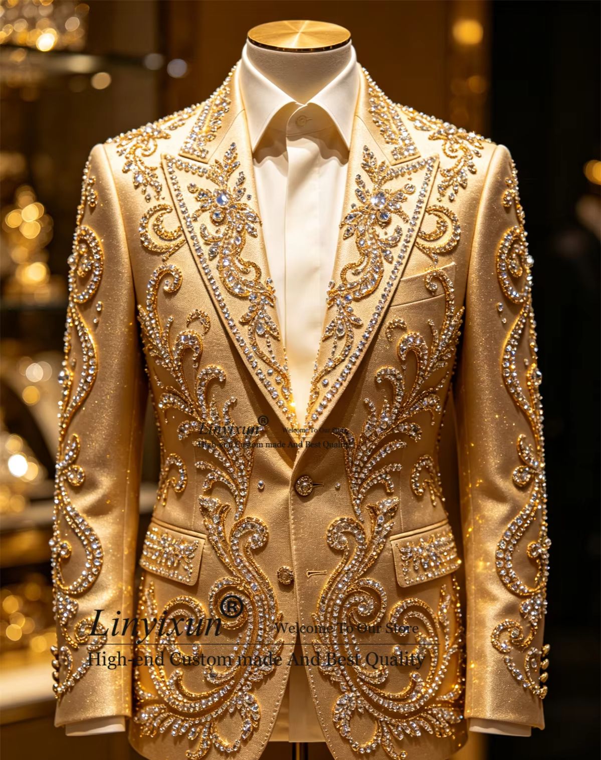 Mens Fashion Trajes - 고급 스톤 크리스탈 남성 정장 패션
