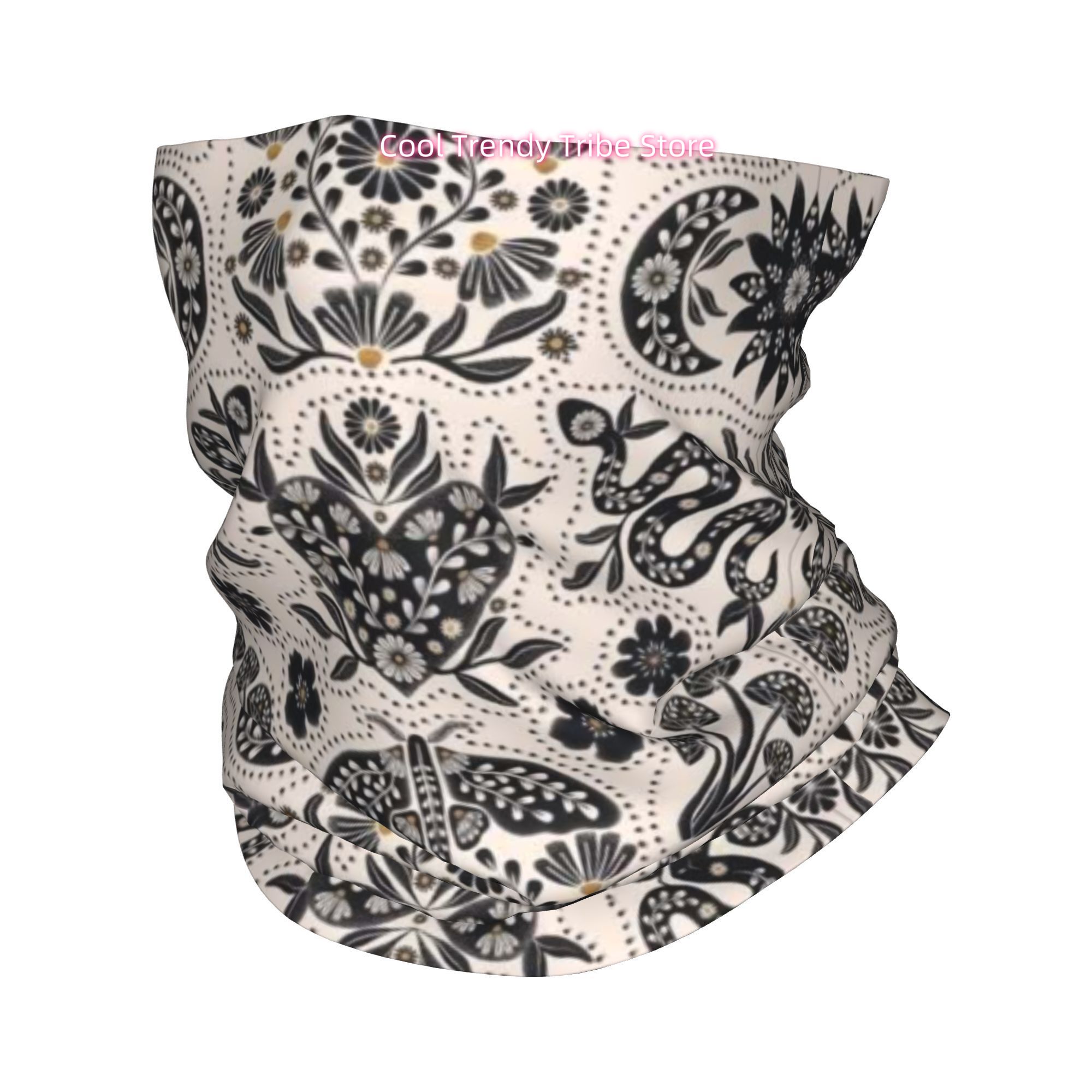 Men'S Fashion Head Scarf - 레트로 민속 스타일 식물과 동물 보헤미안