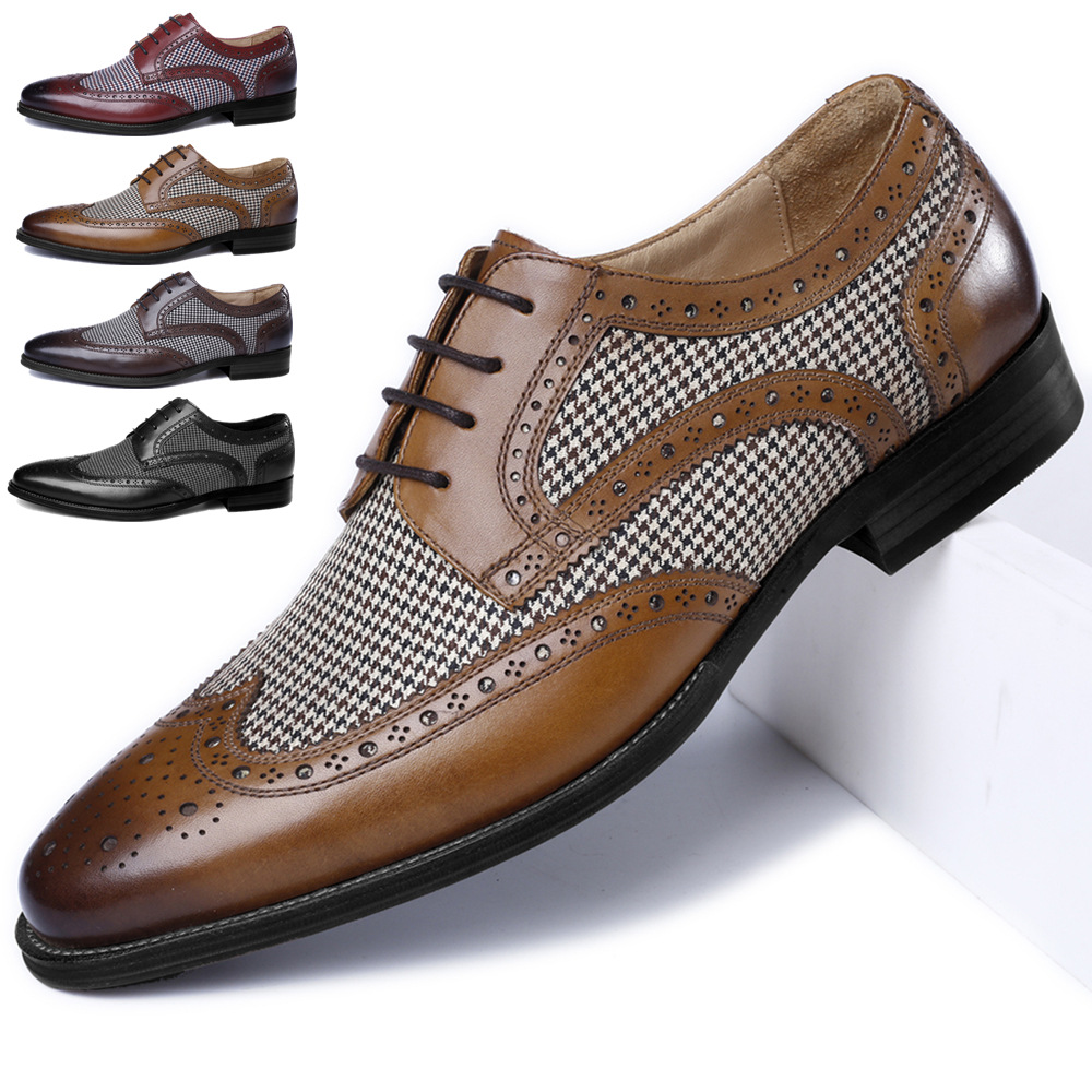 Oxford Shoes Brogue - 남성용 옥스포드 비즈니스 신발, 부드러운 가죽