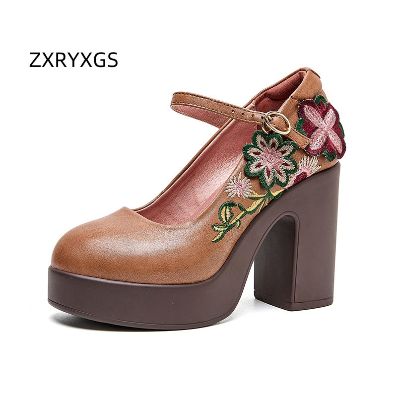 Mens Fashion Autumn 2025 - ZXRYXGS 탑 레이어 소가죽 자수 꽃