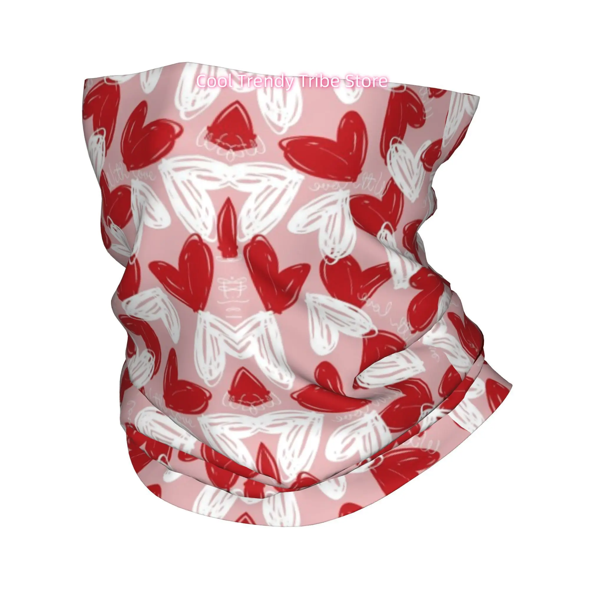핑크 배경 빨간색 흰색 손으로 그린 ​​하트 참신한 프 - Men'S Fashion Head Scarf 리뷰 및 가격