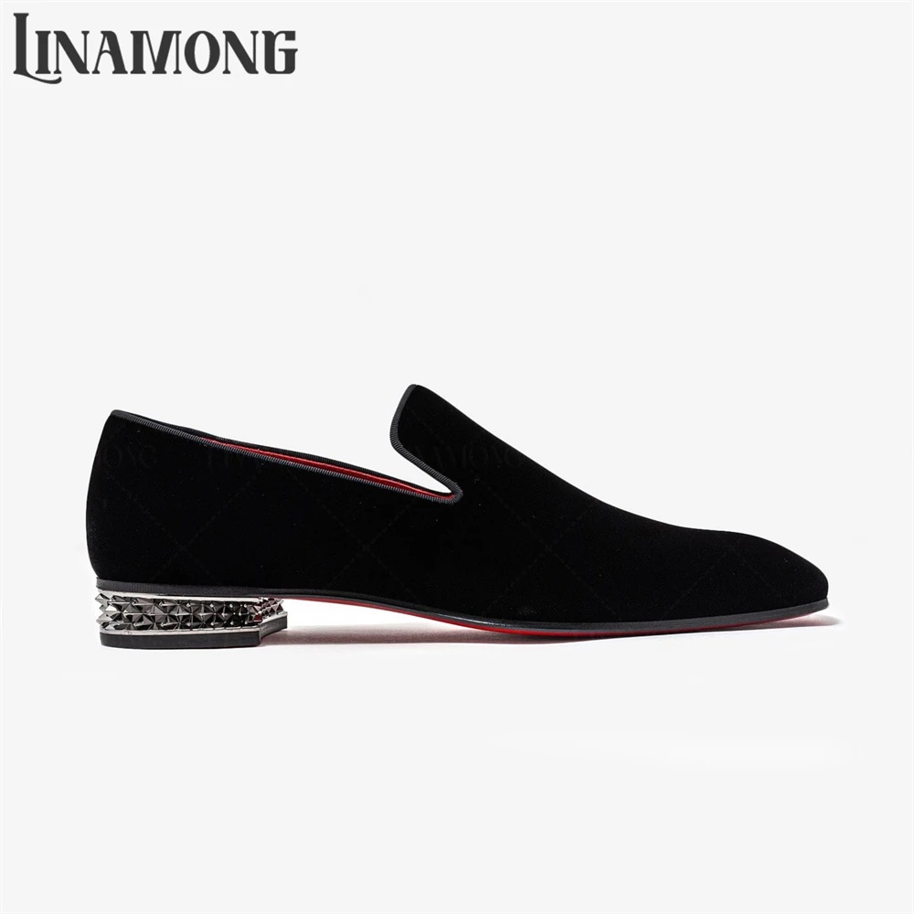 남성용 고급 스터드 장식 스퀘어 로우 블록 힐 로퍼,  - Men'S Fashion For Wedding 리뷰 및 가격