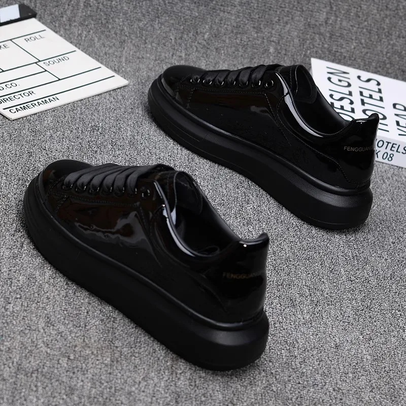 2025년 래커 화이트 캐주얼 남녀공용 에나멜 가죽 스 - Casual Sneakers Men 리뷰 및 가격