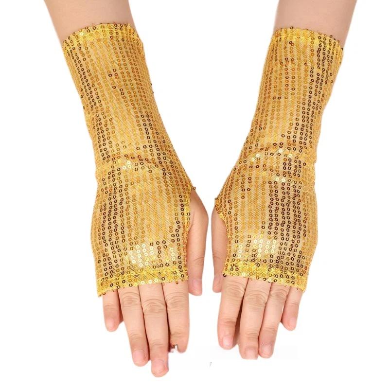 1 쌍 패션 고딕 반짝 이는 스팽글 장갑 펑크 블랙 골 - Men'S Fashion Gloves 리뷰 및 가격