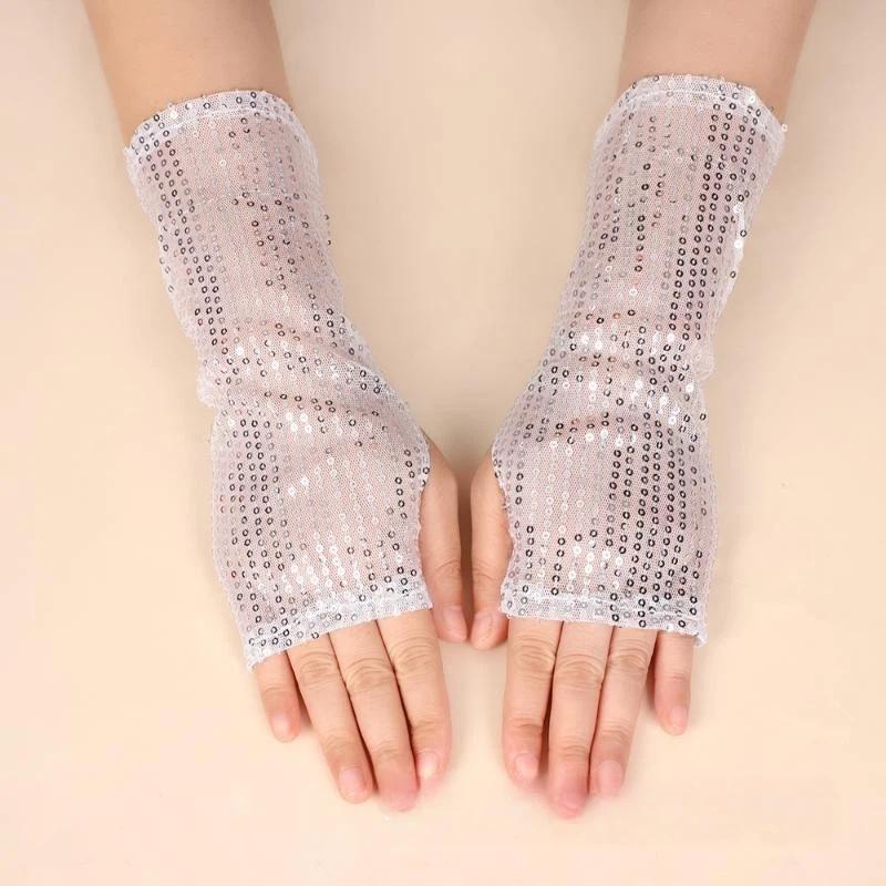 1 쌍 패션 고딕 반짝 이는 스팽글 장갑 펑크 블랙 골 - Men'S Fashion Gloves 리뷰 및 가격