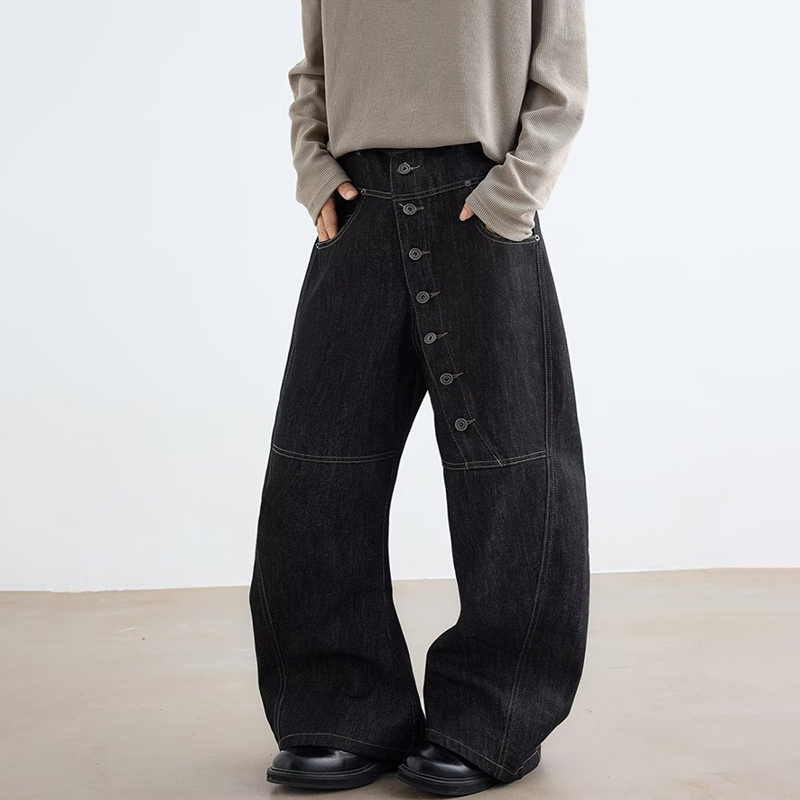 LUZHEN 2025 새로운 오리지널 버튼 장식 비대칭 - Men'S Fashion Jeans 2025 리뷰 및 가격