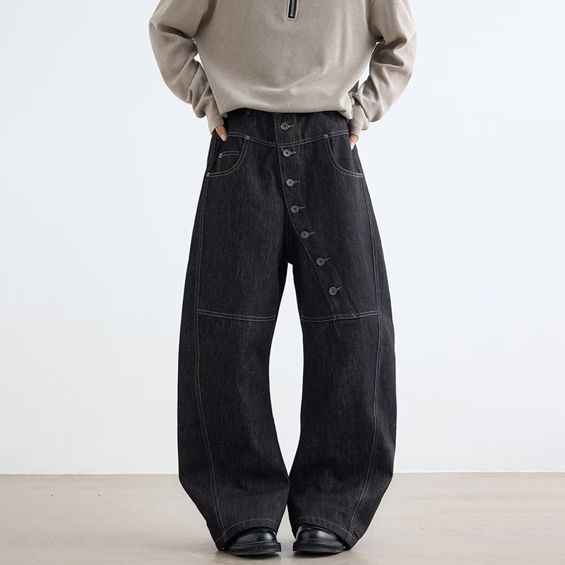 LUZHEN 2025 새로운 오리지널 버튼 장식 비대칭 - Men'S Fashion Jeans 2025 리뷰 및 가격