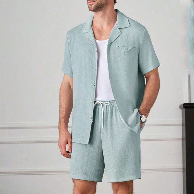 2026 여름 남성 캐주얼 스포츠 단색 수트 반팔 셔츠 - Men'S Fashion For 2026 리뷰 및 가격