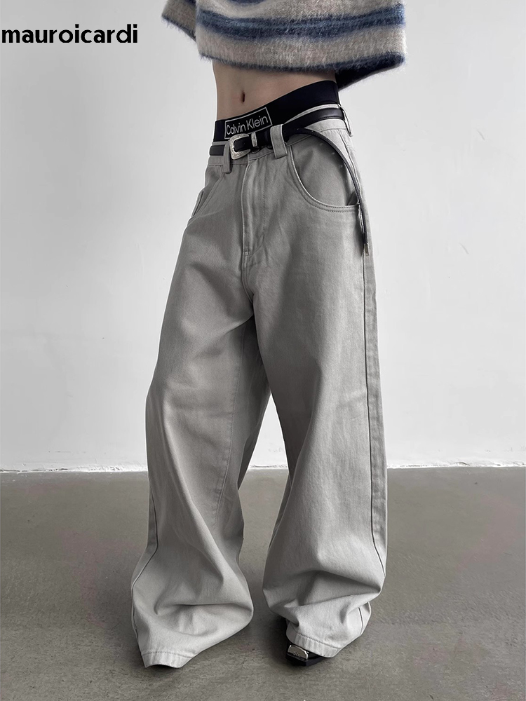 Mauroicardi 가을 회색 흐르는 헐렁한 넓은 다 - Mens Fashion Dark Grey Pants 리뷰 및 가격