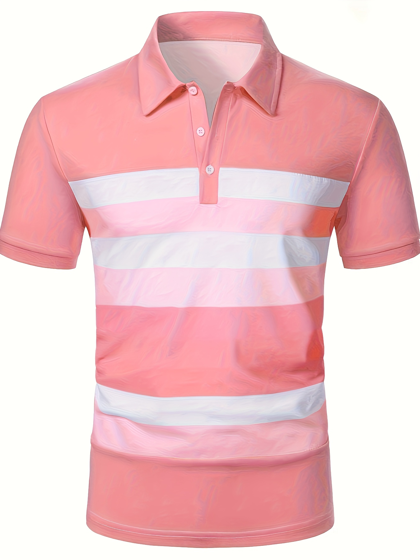 여름 핑크 스트라이프 프린트 남성 반팔 칼라 셔츠 패션 - Men'S Fashion Pink Shirt 리뷰 및 가격