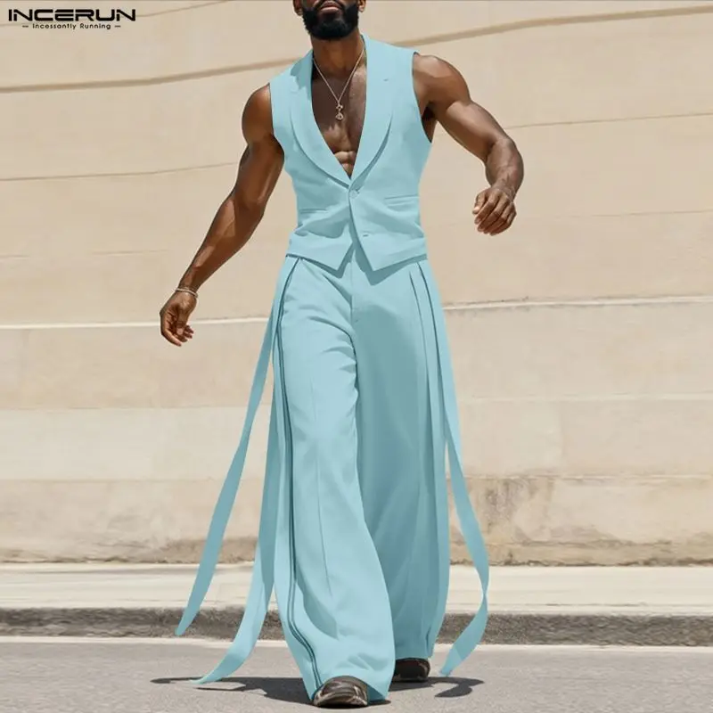 인세룬 남성 세트 솔리드 컬러 V넥 민소매 조끼 & 벨 - Men'S Fashion For 2026 리뷰 및 가격