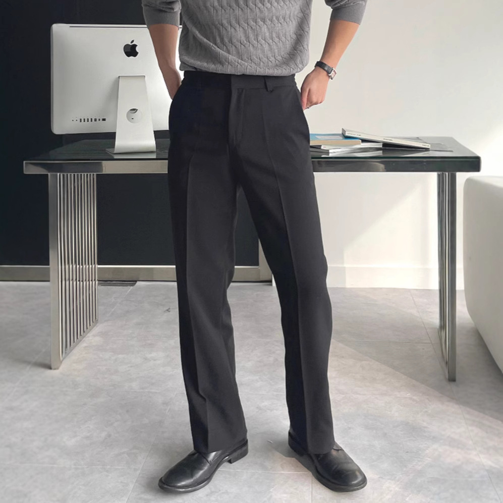 남성 블랙 다크 그레이 솔리드 컬러 스트레이트 캐주얼  - Mens Fashion Dark Grey Pants 리뷰 및 가격