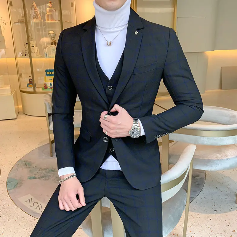 블레이저 및 조끼 및 바지 및 부티크 패션 남성용 격자 - Men'S Dress Pants Fashion 리뷰 및 가격