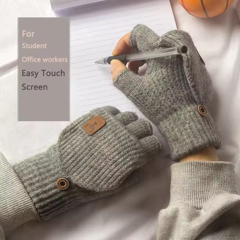 니트 손가락 없는 장갑 겨울 두꺼운 따뜻한 터치 스크린 - Men'S Fashion Gloves 리뷰 및 가격