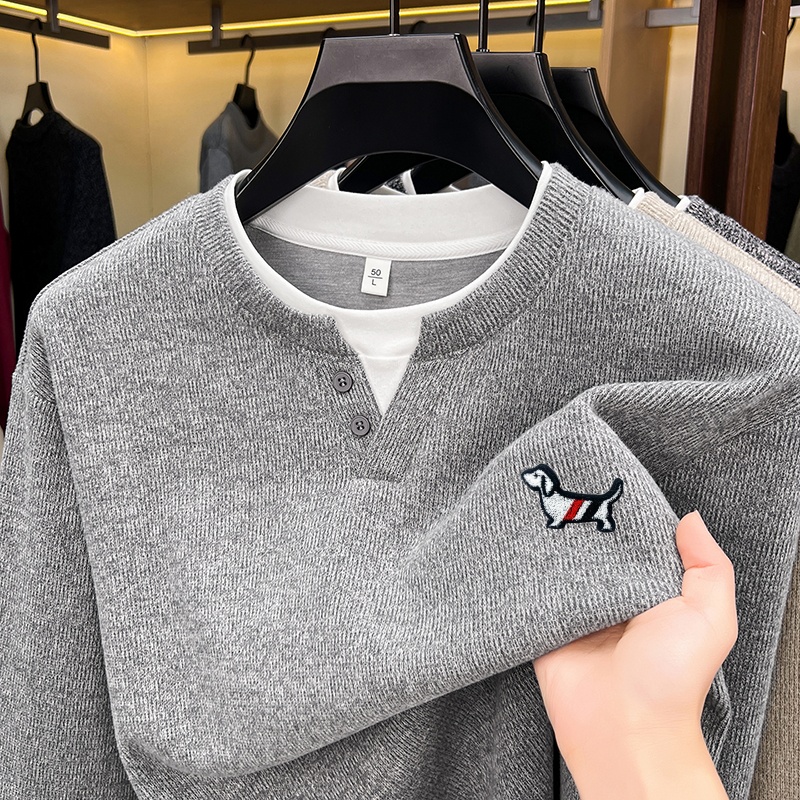 패션 트렌드 솔리드 컬러 남성용 가짜 투피스 티셔츠 가 - Fashion Mens Shirt 리뷰 및 가격