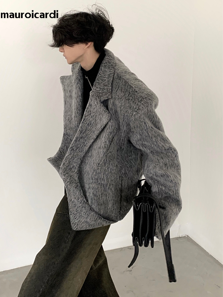 Mauroicardi 가을 겨울 따뜻한 두꺼운 회색 푹 - Men'S Fashion Light Jacket 리뷰 및 가격