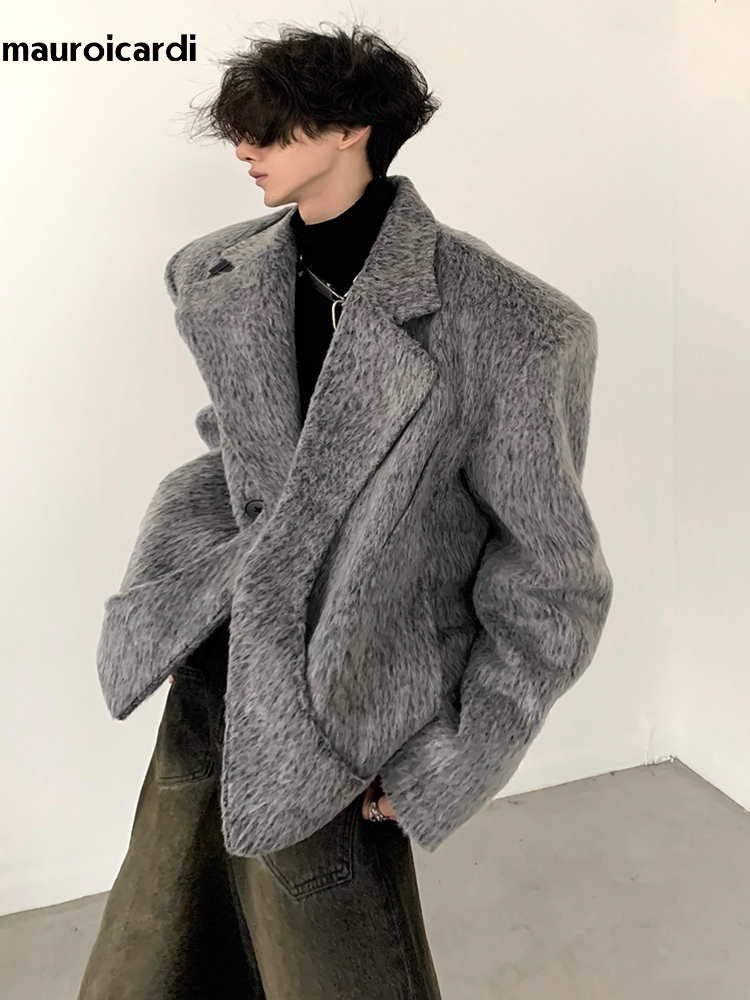 Mauroicardi 가을 겨울 따뜻한 두꺼운 회색 푹 - Men'S Fashion Light Jacket 리뷰 및 가격