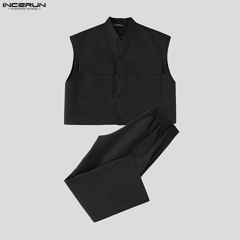 INCERUN 남성 세트 솔리드 민소매 크롭 탑 셔츠  - Men'S Fashion For 2026 리뷰 및 가격