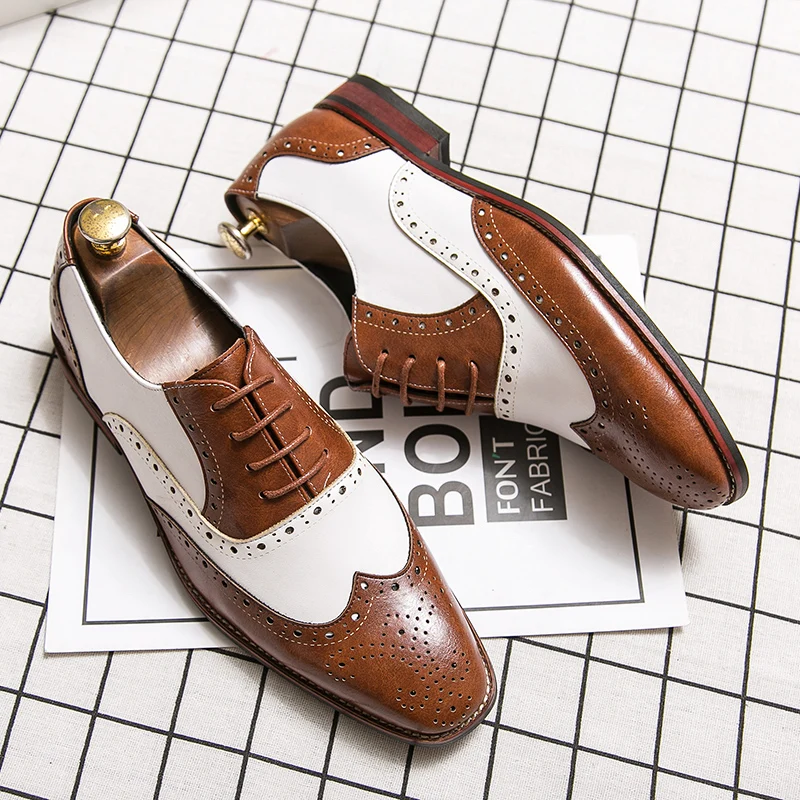 고급 브랜드의 낮은 굽 브로그 스타일 남성용 신발, 캐 - Oxford Shoes Brogue 리뷰 및 가격
