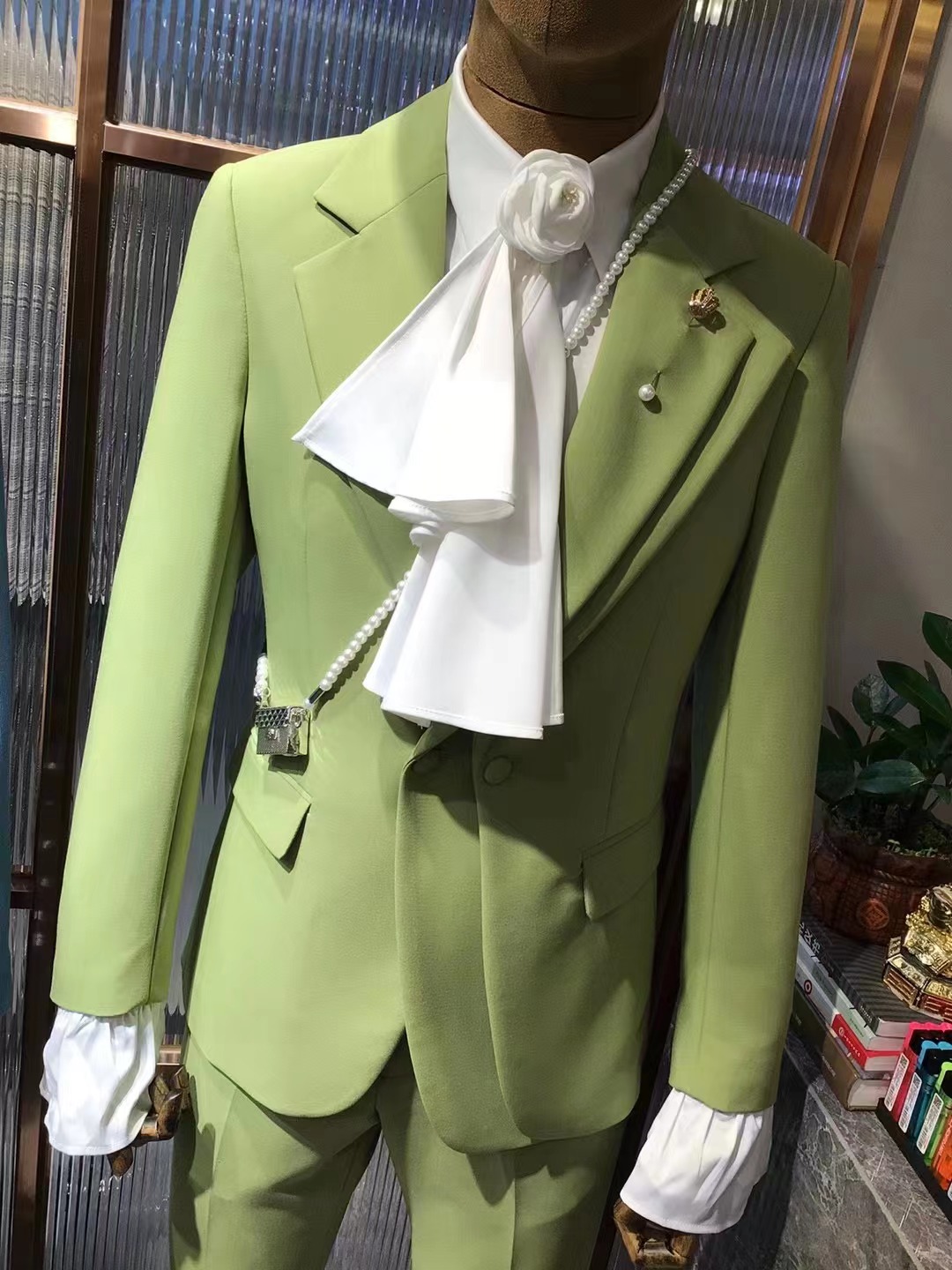 맞춤형 최신 디자인 패션 녹색 웨딩 수트, 남성 공식  - Mens Fashion Trajes 리뷰 및 가격