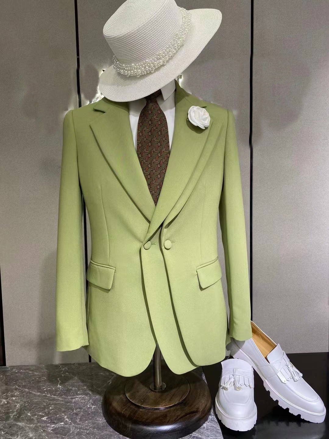 맞춤형 최신 디자인 패션 녹색 웨딩 수트, 남성 공식  - Mens Fashion Trajes 리뷰 및 가격