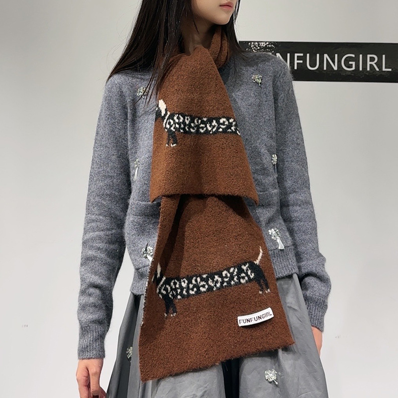한국 버전 울 혼방 강아지 자카드 스카프 여성 남성 따 - Men'S Fashion Korea 리뷰 및 가격