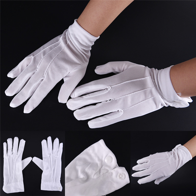 1 쌍 흰색 정장 장갑 남자 흰색 면화 유니폼 장갑 턱 - Men'S Fashion Gloves 리뷰 및 가격