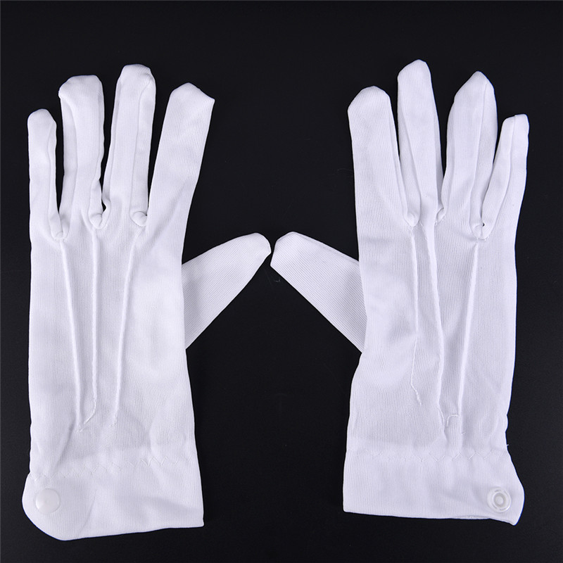 1 쌍 흰색 정장 장갑 남자 흰색 면화 유니폼 장갑 턱 - Men'S Fashion Gloves 리뷰 및 가격