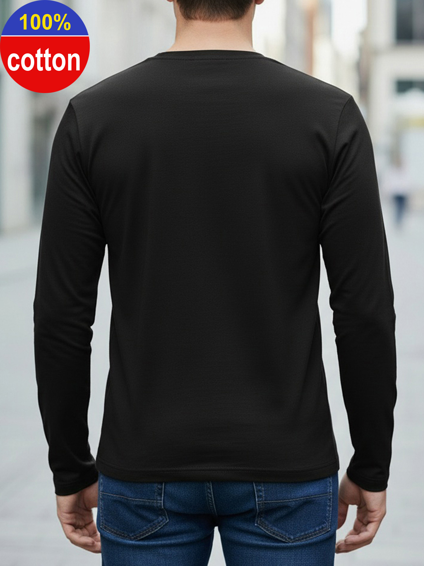 100% 순면 남성용 긴팔 라운드넥 루즈핏 오토바이 패 - Men'S Fashion Undershirt 리뷰 및 가격