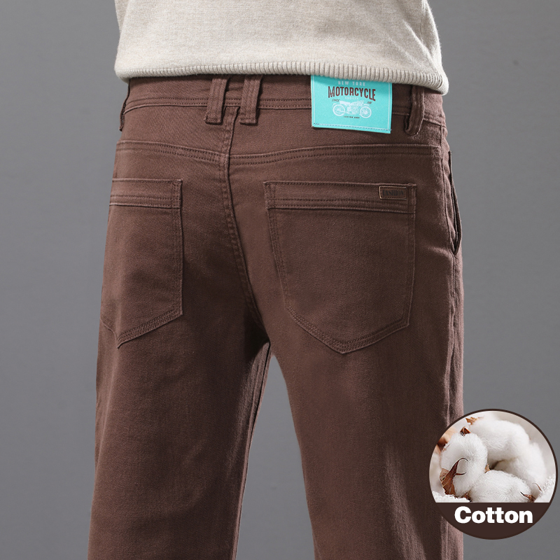 비즈니스 캐주얼 코튼 엘라스틱 남성 청바지 슬림핏 스트 - Mens Fashion Dark Grey Pants 리뷰 및 가격
