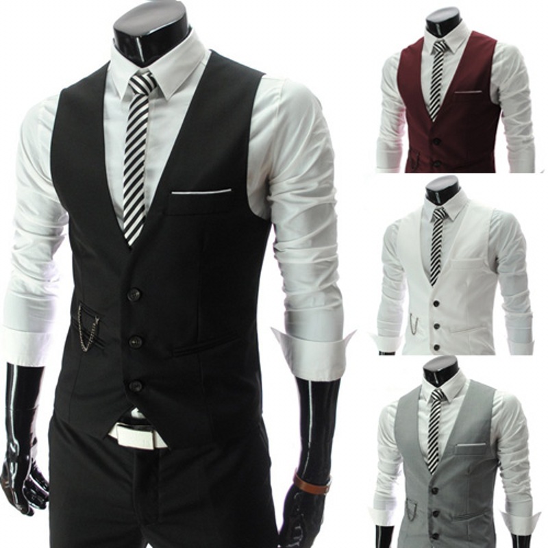 2025 브랜드 수트 베스트 남성 재킷 민소매 빈티지  - Mens Fashion Trajes 리뷰 및 가격
