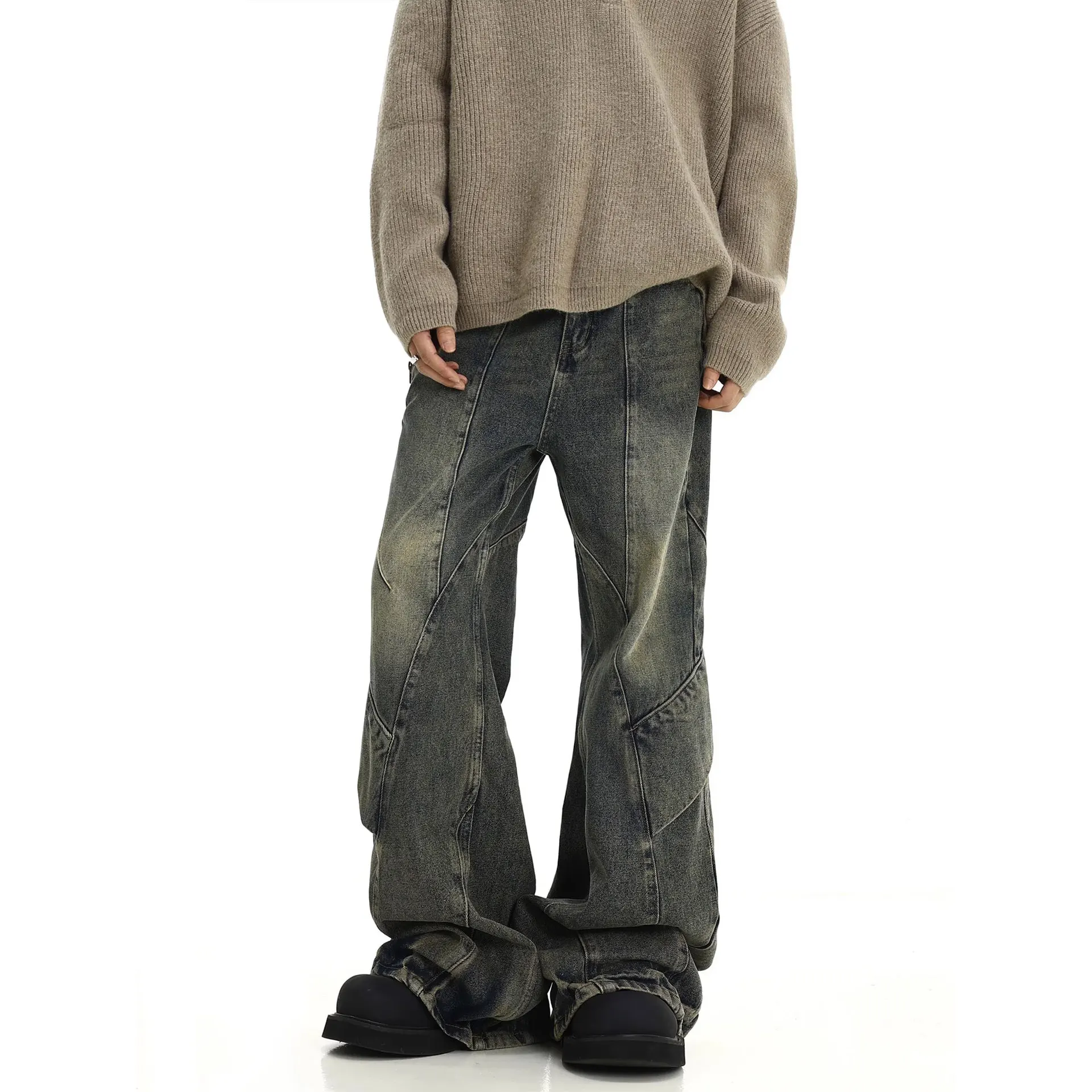 남성용 데님 플레어 바지, 바닥 길이 바지, 스플라이스 - Men'S Fashion Jeans 2025 리뷰 및 가격