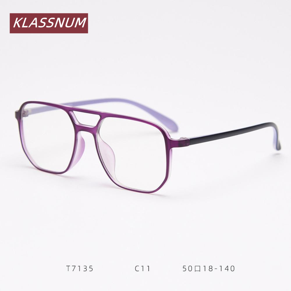 KLASSNUM 더블 브리지 스퀘어 안경 프레임 남성  - Men'S Fashion Non Prescription Glasses 리뷰 및 가격