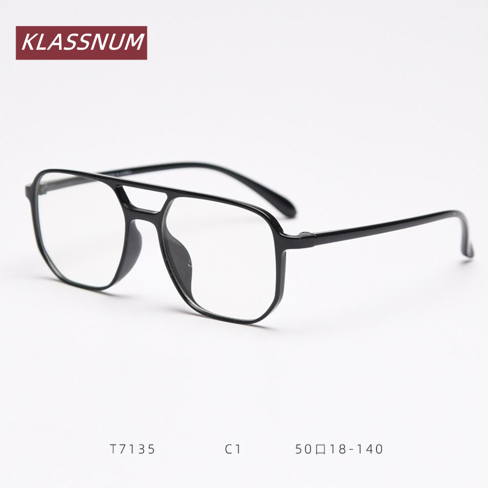 KLASSNUM 더블 브리지 스퀘어 안경 프레임 남성  - Men'S Fashion Non Prescription Glasses 리뷰 및 가격