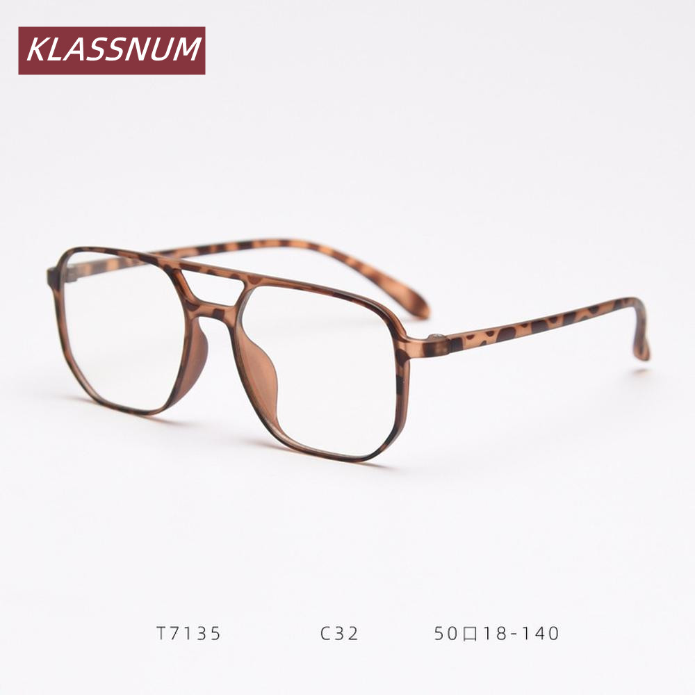 KLASSNUM 더블 브리지 스퀘어 안경 프레임 남성  - Men'S Fashion Non Prescription Glasses 리뷰 및 가격