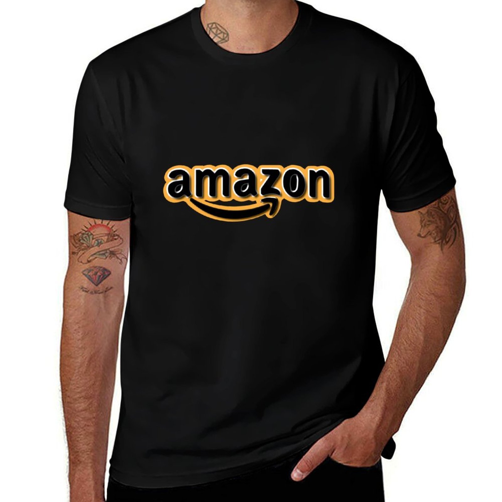 아마존 로고 디자인 티셔츠 패션 캐주얼 반소매 티셔츠 - Amazon Men'S Fashion 리뷰 및 가격