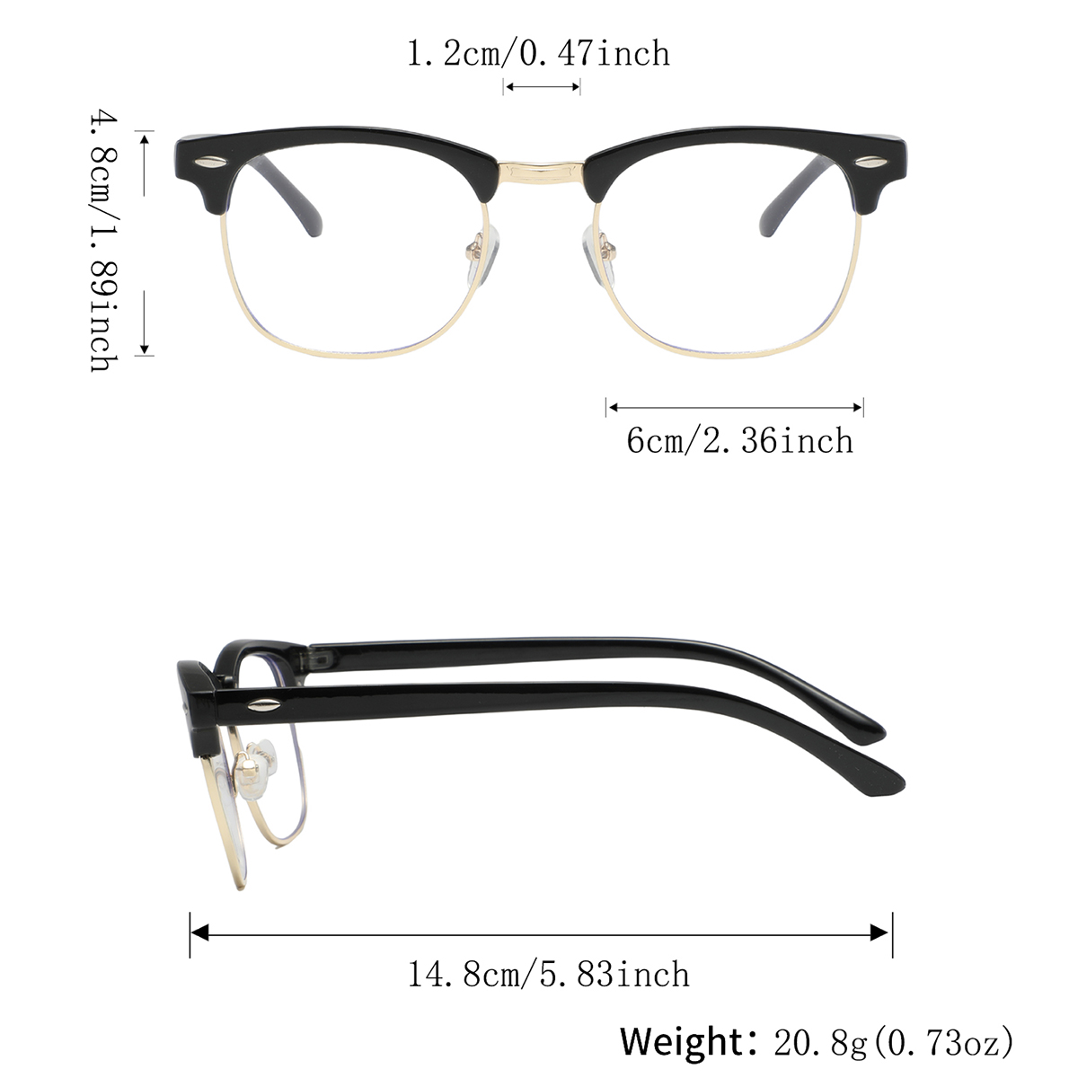 남성용 메탈 사각형 타원형 리벳 4쌍, 복고풍 개성,  - Men'S Fashion Non Prescription Glasses 리뷰 및 가격