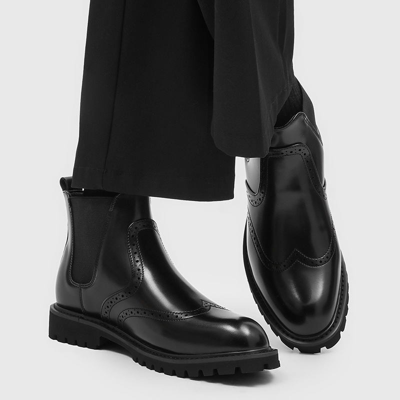 남성 패션 비즈니스 웨딩 첼시 부츠 슬립온 카빙 브로그 - Men'S Fashion For Wedding 리뷰 및 가격