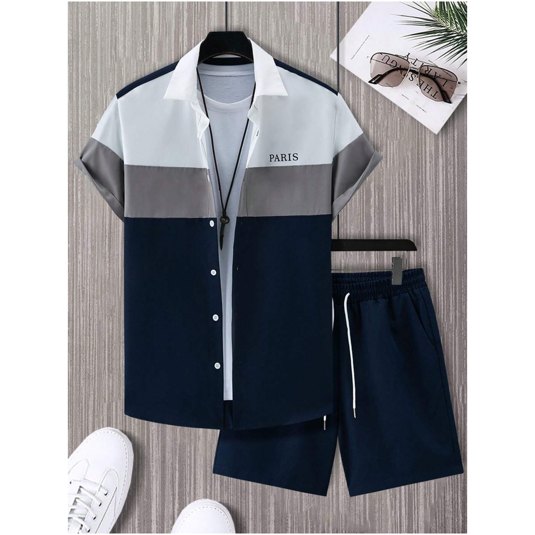 남성 패션 정장 블루 앤 화이트 패치워크 컬러 싱글 브 - Men'S Fashion Course 리뷰 및 가격