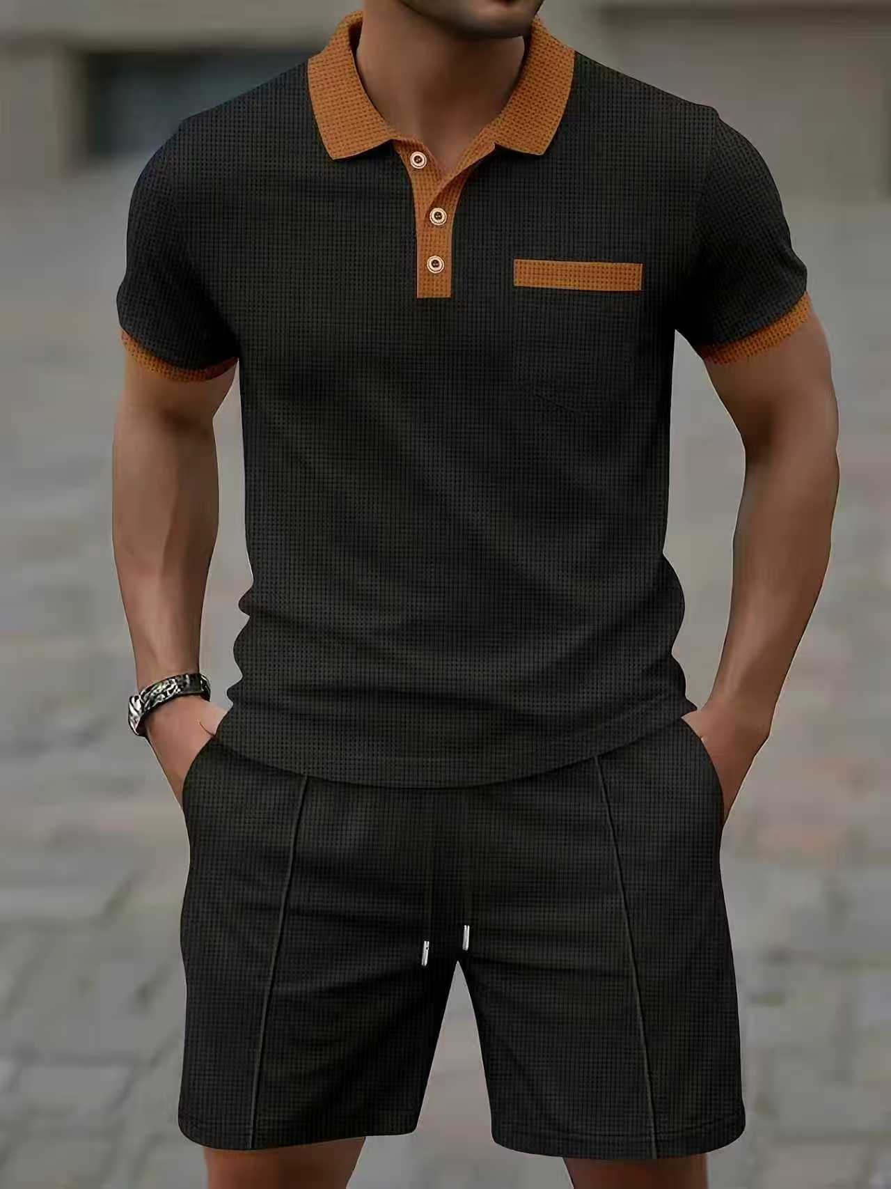베스트셀러 남성 여름 반팔 셔츠 티셔츠 폴로 반바지 세 - Men'S Fashion Course 리뷰 및 가격