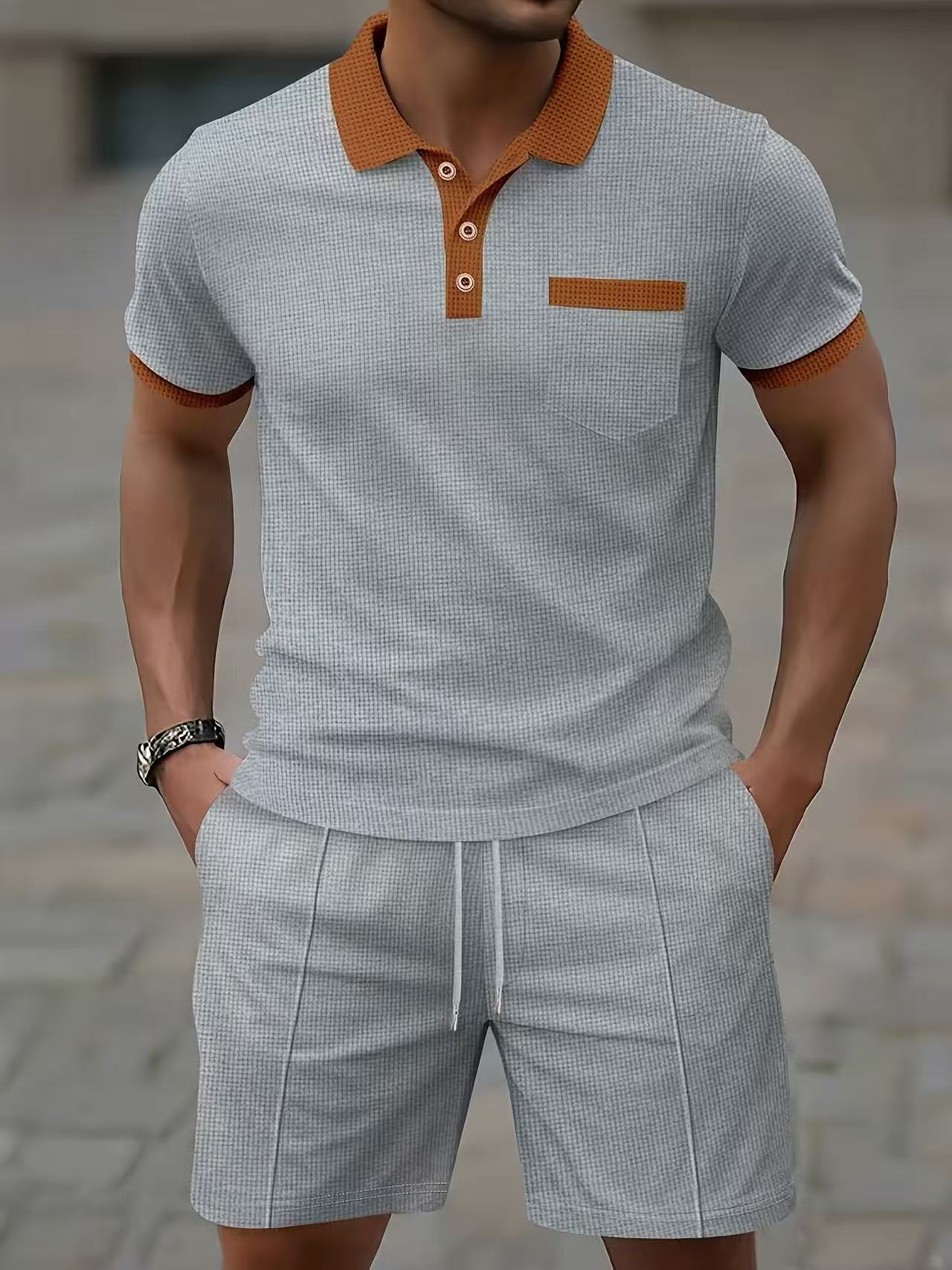 베스트셀러 남성 여름 반팔 셔츠 티셔츠 폴로 반바지 세 - Men'S Fashion Course 리뷰 및 가격