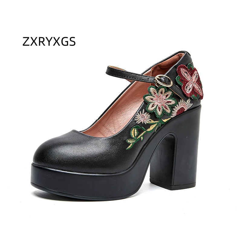 ZXRYXGS 탑 레이어 소가죽 자수 꽃 신발 패셔너블 - Mens Fashion Autumn 2025 리뷰 및 가격